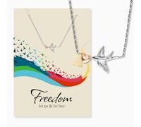 Engelsrufer Freedom - Biglietto di auguri con collana in acciaio inox, bicolore, regalo simbolico, con catena e biglietto