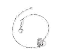 Engelsrufer Heartwing bracciale per donne Zirconia bianco argento sterlina 925 lunghezza 16cm (6,30") + 2 cm (0.79")