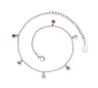 Engelsrufer Moonlight - Cavigliera da donna in argento sterling con zirconi, chiusura a moschettone, regolabile in lunghezza, senza nichel, 22+5, Argento sterling, Zirconia cubica
