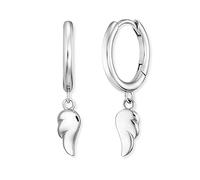 Engelsrufer Orecchini a cerchio da donna in argento sterling con ali mobili, chiusura a clip, senza nichel, 23mm, Argento sterling, Nessuna pietra preziosa