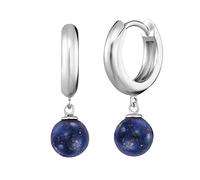 Engelsrufer Orecchini a cerchio da donna in argento sterling con ciondolo in lapislazzuli blu scuro, chiusura a clip, senza nichel, 13 mm, Ø13 mm, Argento sterling, Lapislazzulo