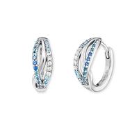 Engelsrufer Orecchini a cerchio Infinity Ocean da donna, in argento sterling 925 rodiato, decorati con zirconi - multicolor - Ø 16 mm