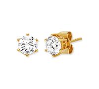 Engelsrufer Keep it so simple - Orecchini da donna Shiny, in argento sterling con zirconi, senza nichel, 6mm, Argento sterling, Zirconia cubica