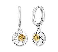 Engelsrufer Orecchini da donna Aloha in argento sterling con mappa del mondo e rosa dei venti bicolore - senza nichel