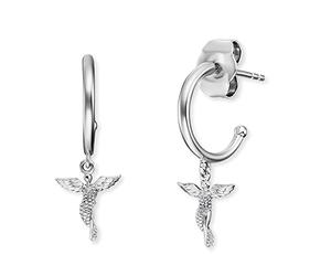 Engelsrufer Orecchini da donna bicolore in argento sterling in argento e oro rosa, chiusura a incastro, con 50 zirconi bianchi, senza nichel, 9 mm, Ø12 mm, Argento sterling, Nessuna pietra preziosa