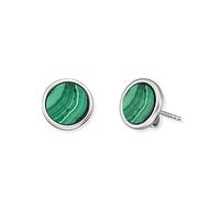 Engelsrufer - Orecchino Argento Sterling Altra Forma Malachite Donna, Argento, Durchmesser 10 mm - ERE-ML-ST