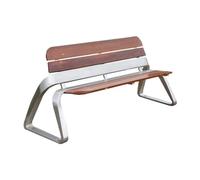 ENGENDER Sedia Da ParcoPanchina EsternoSedile Con Schienale In Acciaio InossidabileSedia For Il Tempo Libero In Legno MasselloComunitàGiardino EsternoPanchinaSedia Quadrata(L)