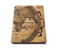 ENGhjes Ancient Map World Globe A5 taccuino ricaricabile scrittura Journal, disteso a 180° per appunti di riunione, agenda giornaliera