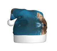 ENGhjes Arco A Maiorca Spagna Stampa Vacanza Peluche Unico Elegante Adulto Donne Uomini Cappello di Babbo Natale Inverno Cappelli di Natale Cappelli di Natale