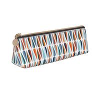 ENGhjes Astuccio in pelle con stampa a forma di goccia in stile moderno di metà secolo, con cerniera, per ragazzi e ragazze, regalo per il rientro a scuola, bianco, Taglia unica, Astuccio per trucchi