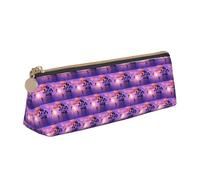 ENGhjes Astuccio in pelle con stampa di delfini al tramonto, grazioso astuccio con cerniera, per ragazzi e ragazze, regalo per il rientro a scuola, bianco, Taglia unica, Astuccio per trucchi