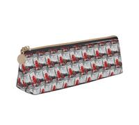 ENGhjes Astuccio in pelle con stampa di Londra rossa con cerniera, astuccio per cancelleria per ragazzi e ragazze, regalo per il rientro a scuola, bianco, Taglia unica, Astuccio per trucchi