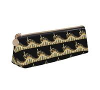 ENGhjes Astuccio in pelle con stampa di note musicali, grazioso astuccio con cerniera, per ragazzi e ragazze, regalo per il ritorno a scuola, bianco, Taglia unica, Astuccio per trucchi