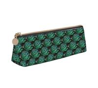 ENGhjes Astuccio in pelle con stampa di piume di pavone verde, grazioso astuccio con cerniera, astuccio per cancelleria per ragazzi e ragazze, regalo per il rientro a scuola, bianco, Taglia unica