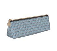 ENGhjes Astuccio in pelle con stampa di rinoceronte con animali, grazioso astuccio con cerniera, per ragazzi e ragazze, regalo per il rientro a scuola, bianco, Taglia unica, Astuccio per trucchi