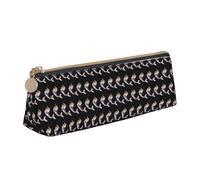 ENGhjes Astuccio in pelle nera con stampa sirena, grazioso astuccio con cerniera, per ragazzi e ragazze, regalo per il rientro a scuola, bianco, Taglia unica, Astuccio per trucchi