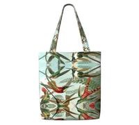 ENGhjes Bella borsa a tracolla in tela di poliestere con colibrì riutilizzabile e morbida borsa a tracolla per shopping in spiaggia