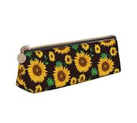 ENGhjes Bellissimo astuccio in pelle con stampa girasole carino con cerniera astuccio per cancelleria per ragazzi ragazze regali per il rientro a scuola, bianco, Taglia unica, Astuccio per trucchi