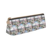 ENGhjes Bellissimo astuccio in pelle con stampa Torre Eiffel di Parigi, grazioso astuccio con cerniera, astuccio per cancelleria per ragazzi e ragazze, regalo per il rientro a scuola, bianco, Taglia