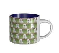 ENGhjes Bichon Frise Dog Printing Tazze in ceramica di grande capacità tazze funzionali per casa ufficio design elegante impugnatura comoda