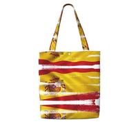 ENGhjes Borsa a tracolla in tela di poliestere con bandiera della Spagna Borsa a tracolla riutilizzabile per shopping in viaggio in spiaggia