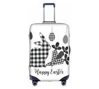ENGhjes Copertura per bagagli grande con stampa Happy Easter, protettiva e lavabile, con cerniera nascosta, adatta per 45-81 cm, bianco, L