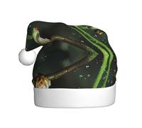 ENGhjes Frog And Rain Stampa Vacanza Peluche Unico Elegante Adulto Donne Uomini Cappello di Babbo Natale Inverno Cappelli di Natale Cappelli di Natale Capp