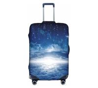 ENGhjes Grande copertura per bagagli con stampa di stelle cadenti e luna, protettiva e lavabile, con cerniera nascosta, adatta per 45-81 cm, bianco, S