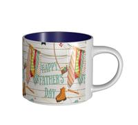 ENGhjes Happy Father's Day Printing Tazze in ceramica di grande capacità Tazze funzionali per casa ufficio Design elegante Impugnatura comoda