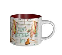 ENGhjes Happy Father's Day Printing Tazze in ceramica di grande capacità Tazze funzionali per casa ufficio Design elegante Impugnatura comoda
