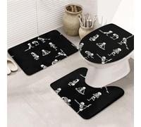 ENGhjes Love Skull Of Sports - Set di tappeti da bagno antiscivolo, tappeto per il bagno principale, tappetini assorbenti morbidi per l'acqua, tre forme