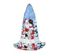 ENGhjes Mantello con cappuccio con Babbo Natale e pupazzo di neve per cosplay, per feste di Halloween, strega, vampiro, mago, ballo in maschera