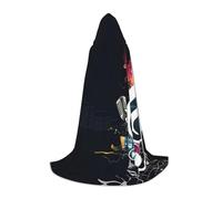 ENGhjes Mantello con cappuccio con note musicali per cosplay, per adolescenti, feste di Halloween, strega, vampiro, mago, ballo in maschera