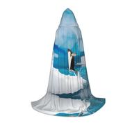 ENGhjes Mantello con cappuccio per cosplay con pinguino, per adolescenti, feste di Halloween, strega, vampiro, mago, ballo in maschera