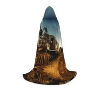 ENGhjes Mantello con cappuccio per cosplay, treno e ferrovia, per feste di Halloween, strega, vampiro, mago, ballo in maschera