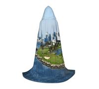 ENGhjes Mantello con cappuccio per travestimento da golf, yacht club, cosplay, per adolescenti, Halloween, strega, vampiro, mago, ballo in maschera
