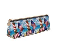 ENGhjes Sea to Shining Sea Astuccio in pelle con stampa patriottica carino con cerniera astuccio per cancelleria per ragazzi ragazze regali per il rientro a scuola, bianco, Taglia unica, Astuccio per