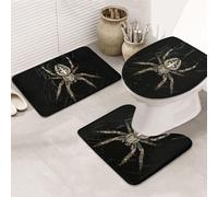 ENGhjes Set di tappeti da bagno antiscivolo con stampa di ragni spaventosi,Tappeto per bagno padronale, tappetini assorbenti morbidi dell'acqua, tappetini a tre forme