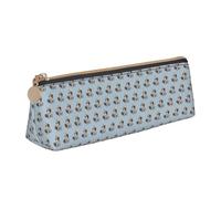 ENGhjes Simpatico astuccio in pelle con stampa di carlino carino con cerniera astuccio per cancelleria per ragazzi ragazze regali per il rientro a scuola, bianco, Taglia unica, Astuccio per trucchi