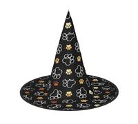 ENGhjes Stampa della zampa del cane che stampa il panno molle di Oxford del cappello di Halloween per la progettazione pieghevole salvaspazio di carnevale