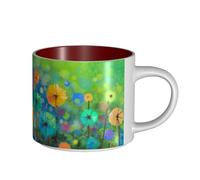 ENGhjes Stile astratto fiori colorati stampa tazze in ceramica di grande capacità tazze funzionali per casa ufficio design elegante maniglia comoda presa