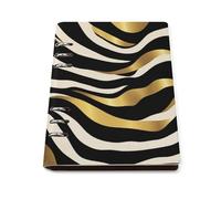 ENGhjes Taccuino A5 con motivo a onde, nero, bianco e oro, ricaricabile, si appoggia a 180° per appunti di riunione, agenda giornaliera