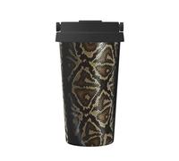 ENGhjes Tazza da caffè da viaggio casual con stampa a pelle di serpente per caffè caldo e freddo in acciaio inox per casa ufficio viaggi