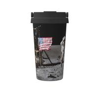 ENGhjes Tazza da caffè da viaggio casual con stampa astronauta sulla luna per caffè caldo freddo in acciaio inox per casa ufficio viaggi