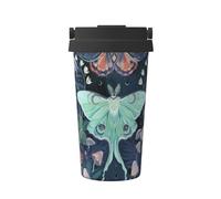 ENGhjes Tazza da caffè da viaggio casual con stampa di falene per caffè caldo e freddo, in acciaio inox, per casa, ufficio, viaggio