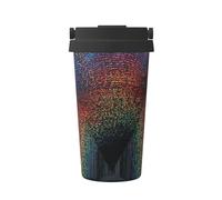 ENGhjes Tazza da caffè da viaggio casual con stampa olografica di sogni per caffè caldo e freddo, in acciaio inox, per casa, ufficio, viaggi