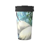 ENGhjes Tazza da caffè da viaggio con stampa di uccellini cinesi con uccello, albero di pesco, per caffè caldo e freddo, in acciaio inox, per casa, ufficio, viaggi