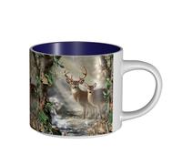 ENGhjes Tazze funzionali di ceramica di grande capacità di stampa del cervo del camuffamento per la casa dell'ufficio Design elegante Comfort Grip Handle