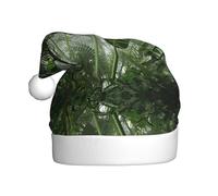 ENGhjes Tropical Rainforest Jungle Scene Stampa Vacanza Peluche Unico Elegante Adulto Donne Uomini Cappello di Babbo Natale Inverno Cappelli di Natale Cappelli di Natale