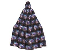 ENGhjes Universo Galaxy Space. Stampa Cosplay Mantello con cappuccio Adulto Halloween 145,8 pollici Lungo feste a tema